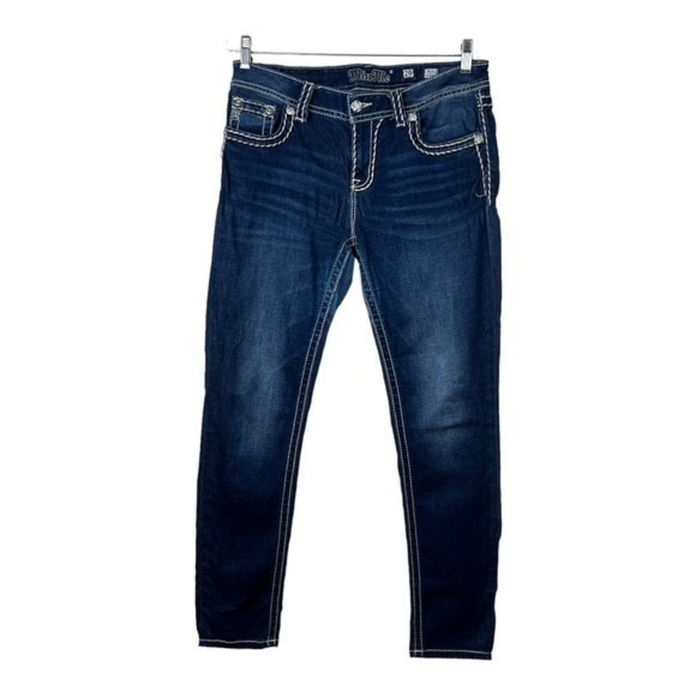 Miss Me Women Denim Jeans Blue Navy Mid-Rise Super Skinny Sz 29